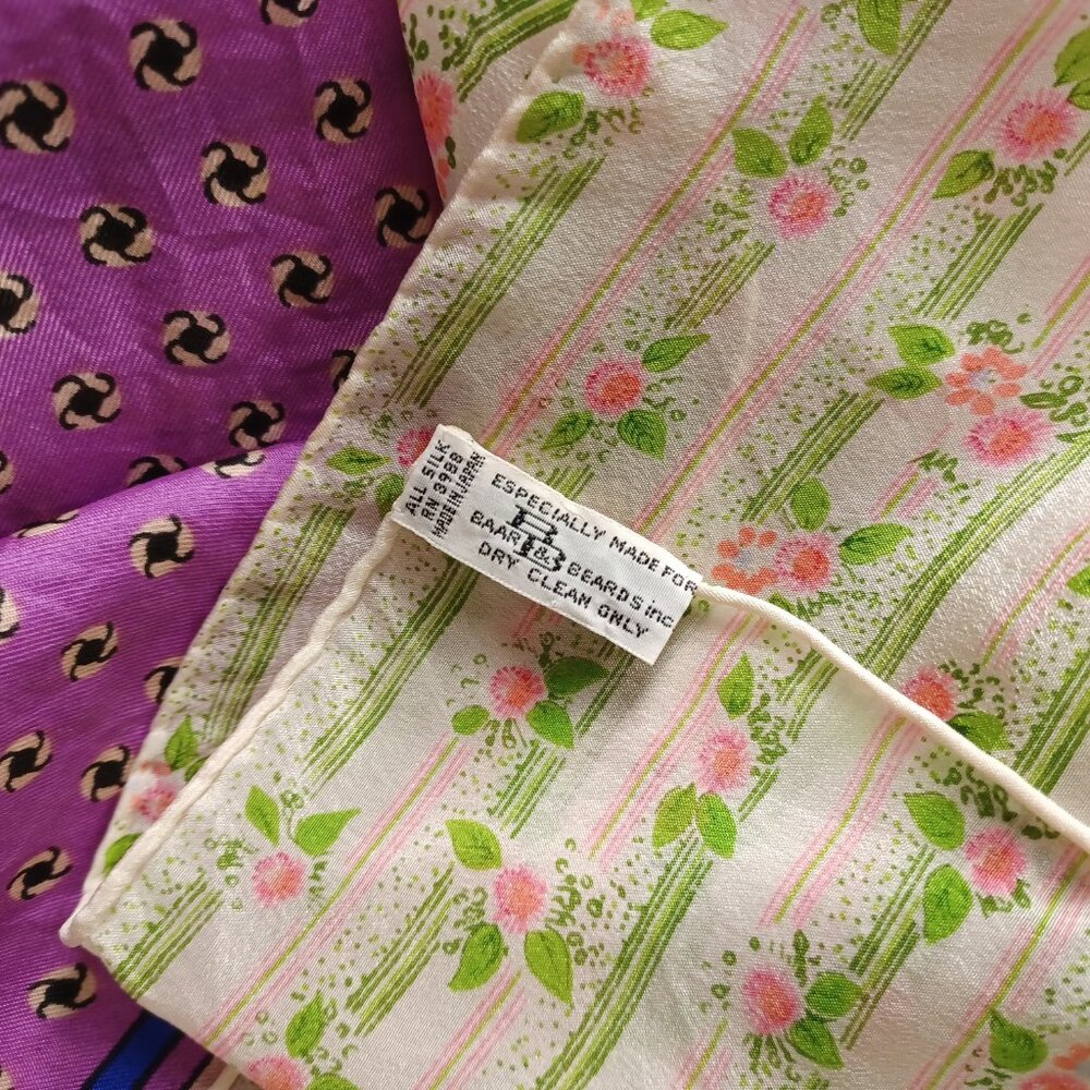 s o l d * 70s Vintage Silk Striped Scarf, 13 x 51, Made in Japan - Picture 6 of 6